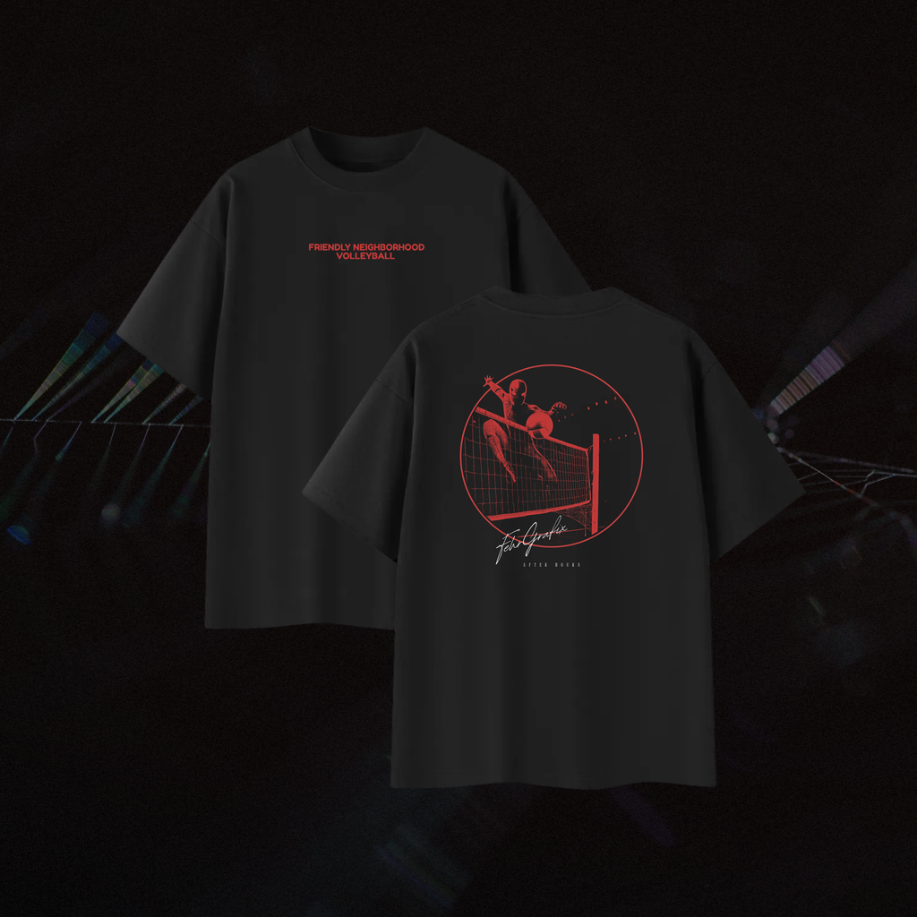 "AFTER HOURS" Volleyball Vintage Washed Oversized Cotton T-Shirt