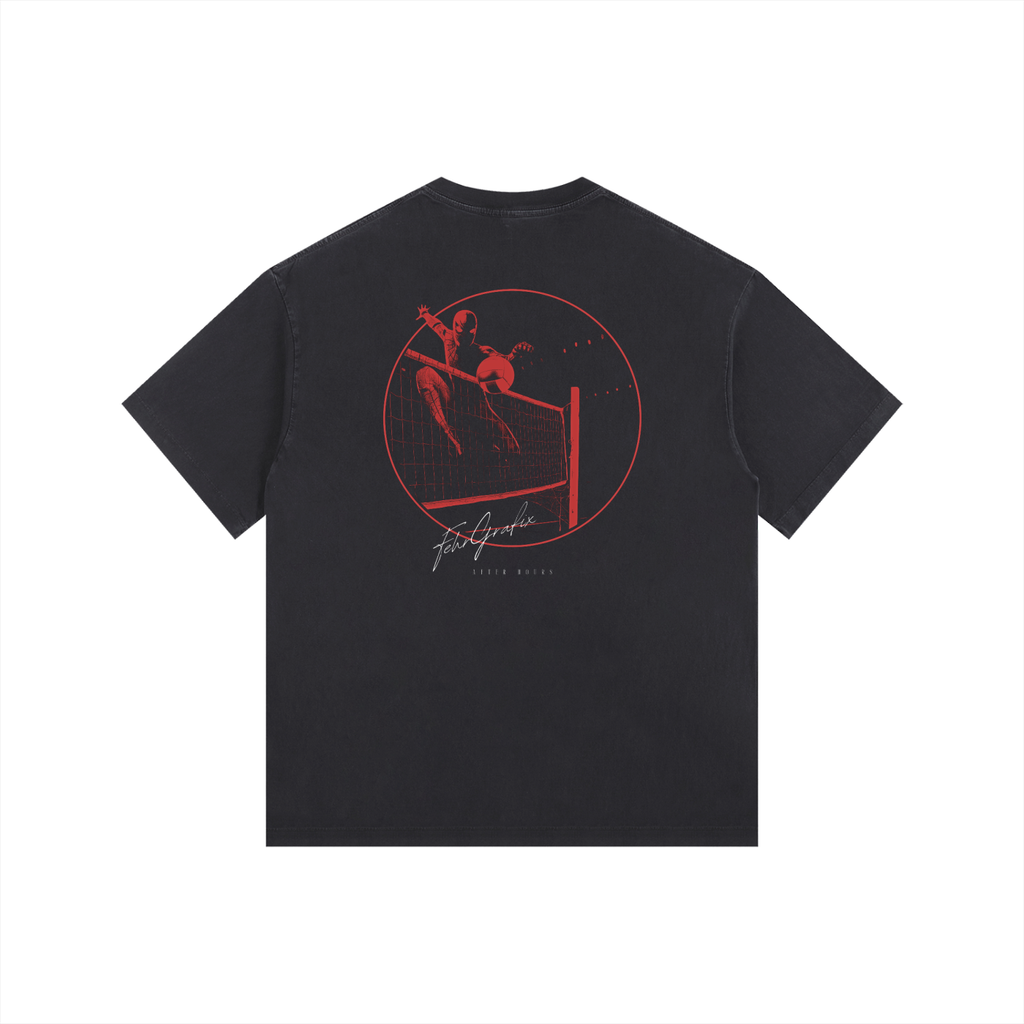 "AFTER HOURS" Volleyball Vintage Washed Oversized Cotton T-Shirt