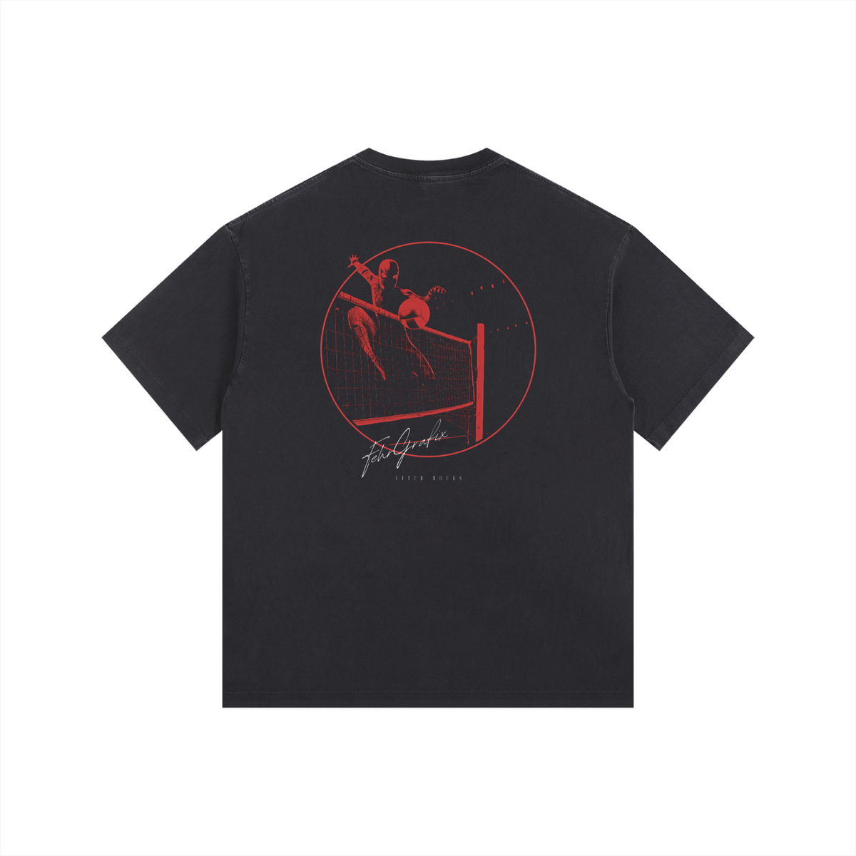 "AFTER HOURS" Volleyball Vintage Washed Oversized Cotton T-Shirt